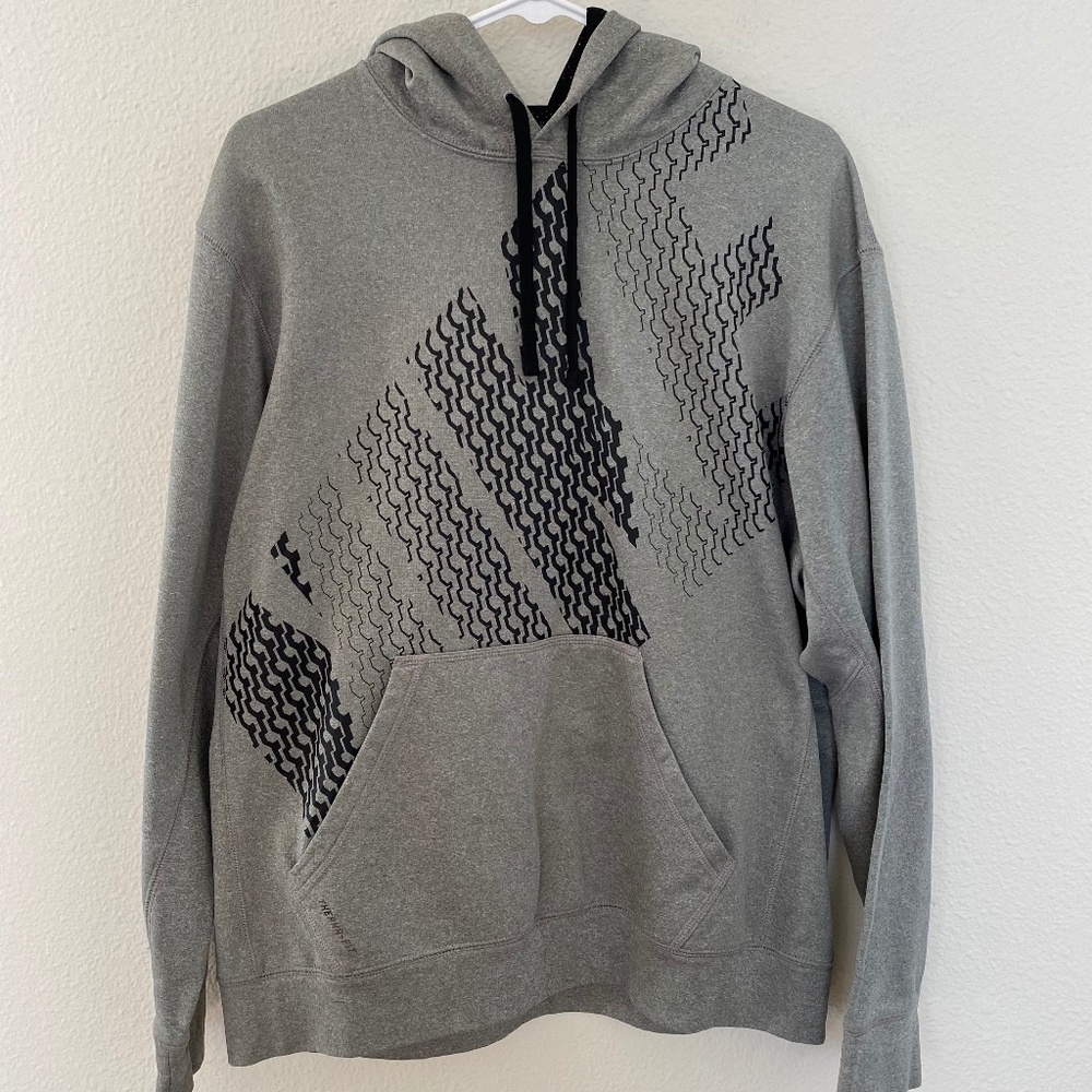 Mens Grey and Black Nike Therma-Fit hoodie size Medium